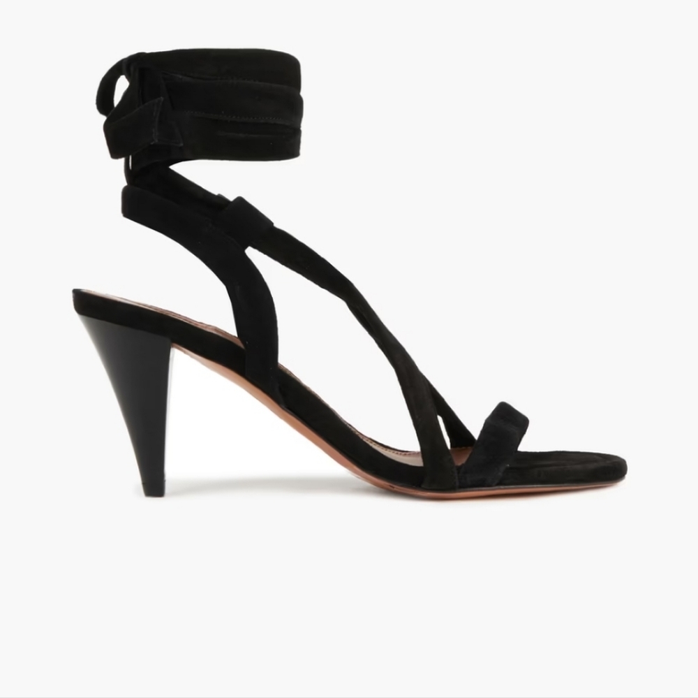 BA&SH Black Suede Sandal Heels